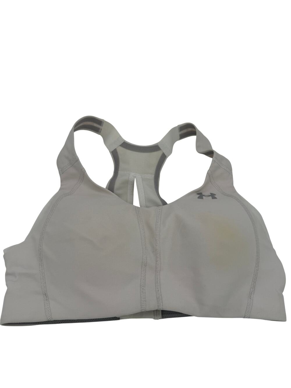 Under Armour White Halter Front Zip Up Sports Bra Size 32B